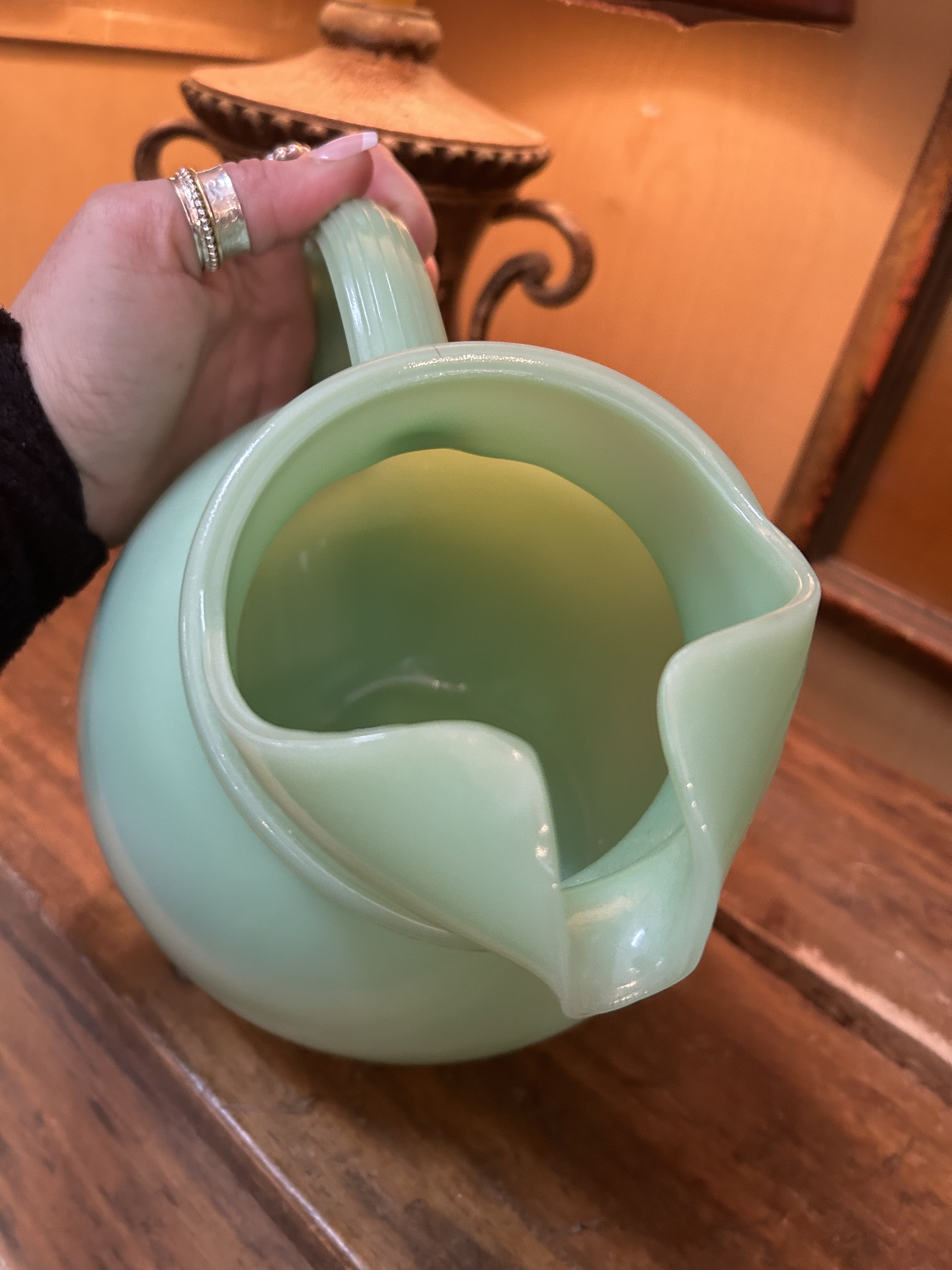 Rare Fire King Jadeite Ball Jug. Fire King Jadeite Pitcher. Vintage