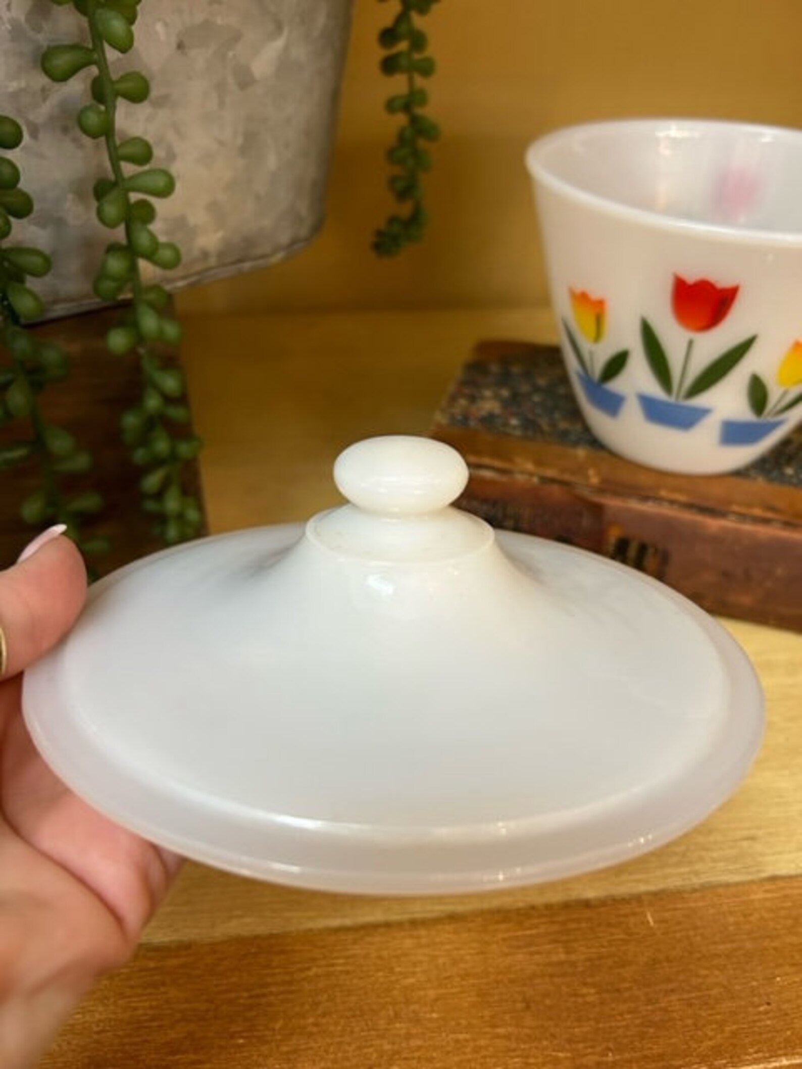 Vintage Fire King Tulip Grease Jar. Fire King Grease Jar. Rare Etsy