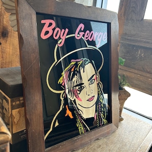 Vintage Boy George Wall Hanging. Framed Boy George Wall Art. 1981 ...