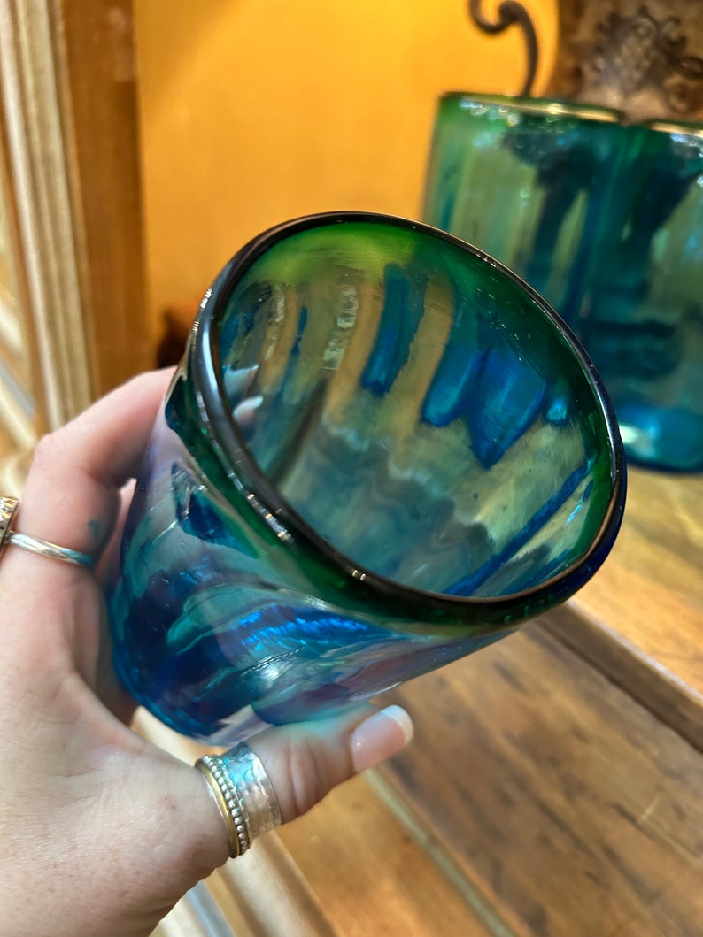 Blenko Style Blown Glass Tumblersset of 7 Blown Glass Tumblers