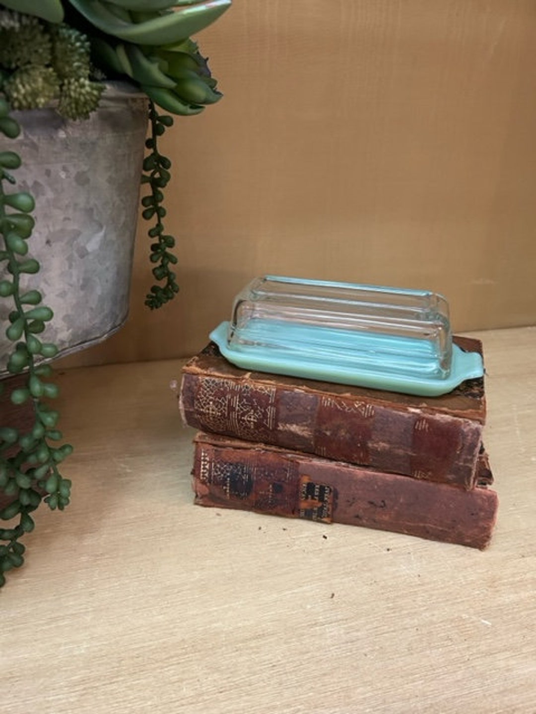 Vintage Fire King Jadeite Butter Dish With Glass Lid. Rare Etsy