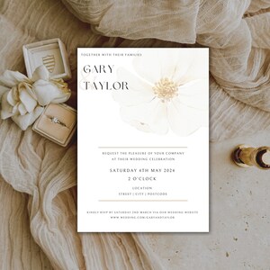 Wedding Invitation Digital Template, Timeless Romantic Wedding Monogram, Printable, Editable Wedding Invites, Canva INSTANT Download