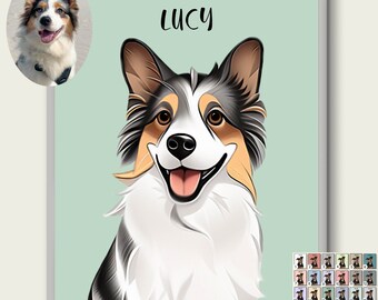Cartoon dog portrait Custom pet portraits from photos Digital pet portrait cartoon Personalized dog portrait paintings Dog portrait gift
