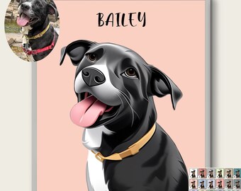 Cartoon pet portrait paintings Custom pet portraits from photos Personalized dog portraits Custom dog portrait painting Pet sympathy gift