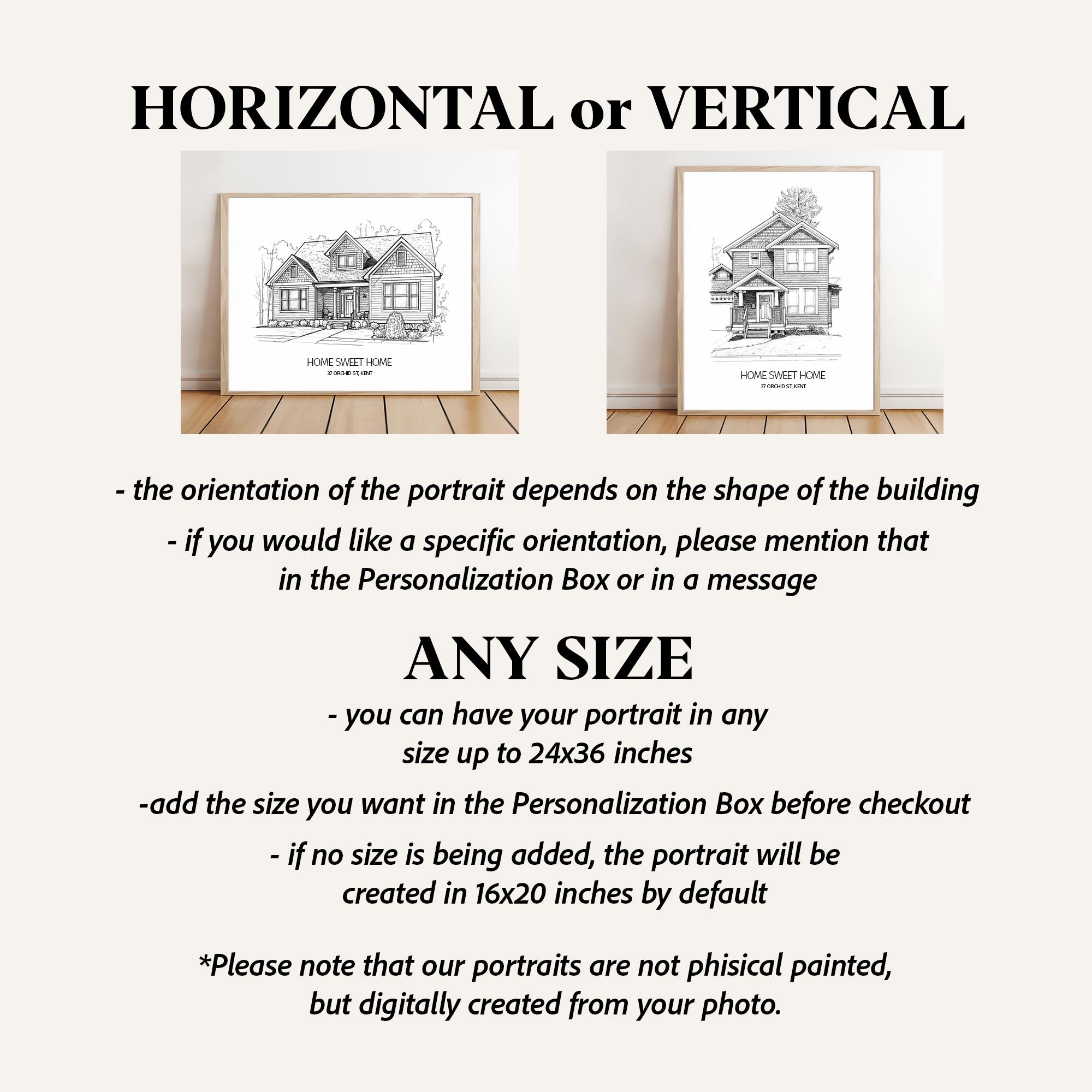 Custom House Pencil Sketch Portrait – Personalized Home Drawing From ...