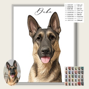 Custom pet portrait painting from photo Personalized dog portrait pictures Digital pet portrait custom Dog portrait painting Pet Lover Gift