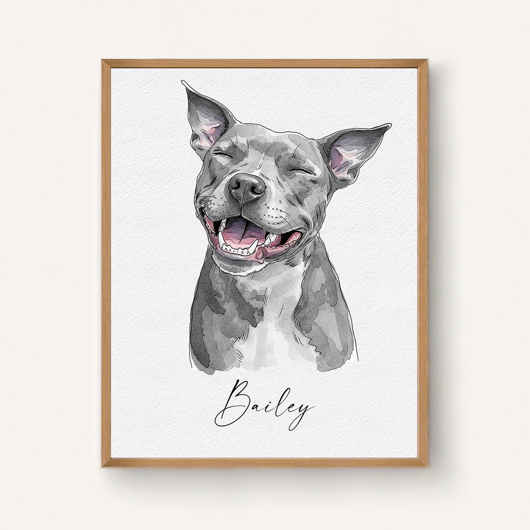 Watercolor Custom Pet Portrait From Photo, Personalized Dog & Cat Art ...