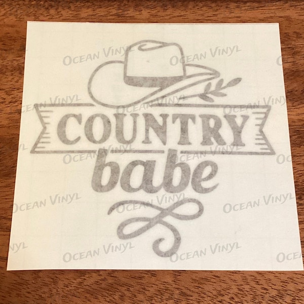 Country babe vinyl decal perfect for the country girl. Window decal, mirror decal, notebook decal, computer decal.