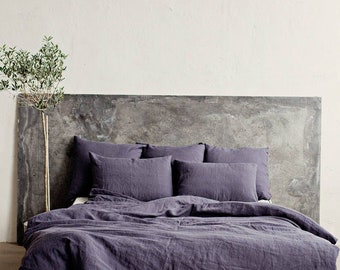 LINEN rustic purple sheet set. premium 100% organic bed sheet, fitted sheet and two pillowcases seamless. By Blend me GREEN.