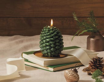Handmade Pinecone Candle | Scented Holiday Winter Decor