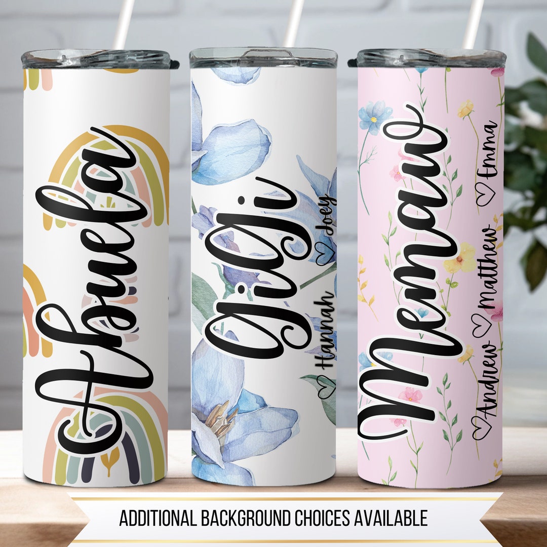 Custom Grandma Tumbler With Grandkids Name, Grandchildren Names, Mimi