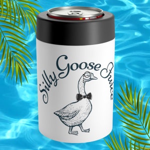 Silly Goose Juice Can Cooler, Funny Metal Can holder, Vacuumed insulated, Funny Can Cooler, Silly Gift, goose bumps, Summer drinks, 12oz