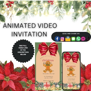 Weihnachtsfeier Video Einladung und Karte, Weihnachtsfeier Video, Weihnachtsanimierte Einladung, Weihnachtseinladung Video Download