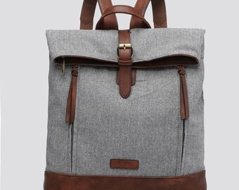 Superbe sac à dos antivol/sac unisexe gris foncé/sac à bandoulière/sac de voyage/sac d'école/sac de bureau/sac à bandoulière beige/sac d'ordinateur portable