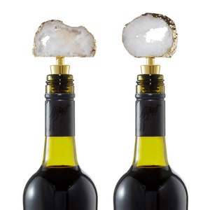 Sip & Shimmer Wine Stoppers (Set of 2), Custom Wine Stopper, Wine Stopper Wedding Favor, Metal Wine Stoppers, Gold, Custom, Crystal