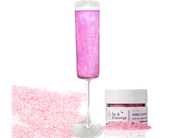 Pink Edible Drink Glitter: Bachelorette Party Beverage Sparkle
