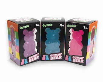 Gummy Bear Squishy Stress Toy – Translucent Sensory Fidget Toy (Assorted Colors)