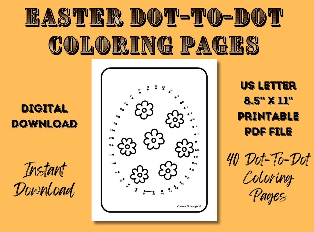 Easter Egg Hunt Dot to Dot Coloring Pages, Fun Activity (digital ...