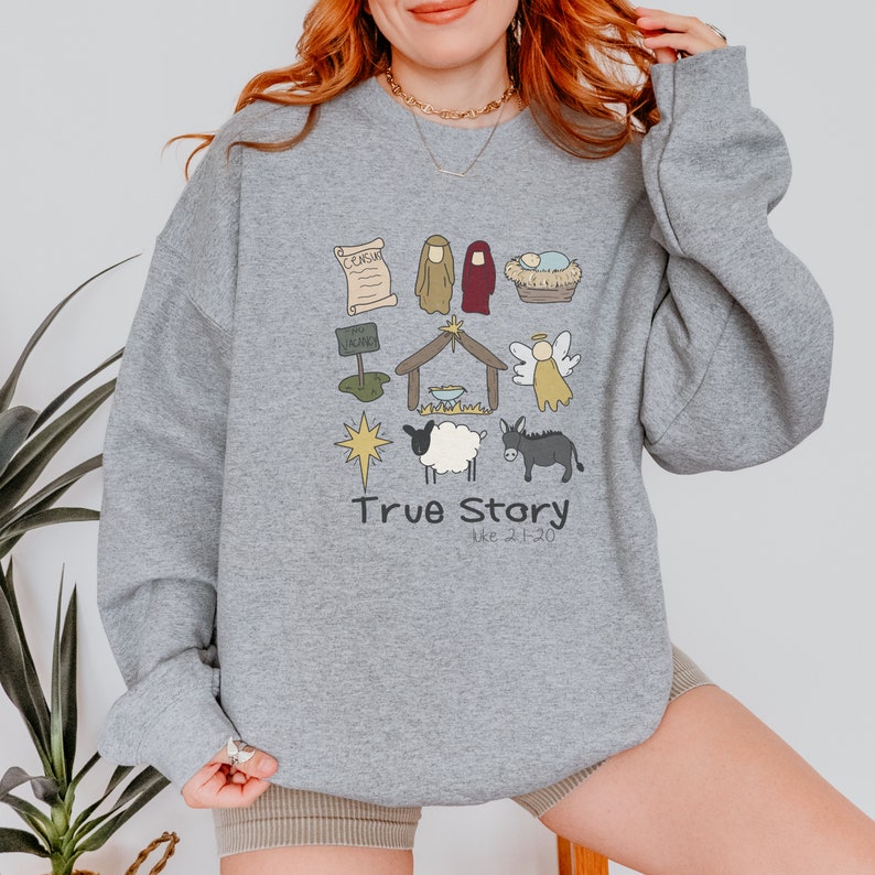 Christian Christmas Sweatshirt Nativity Scene Sweater Etsy