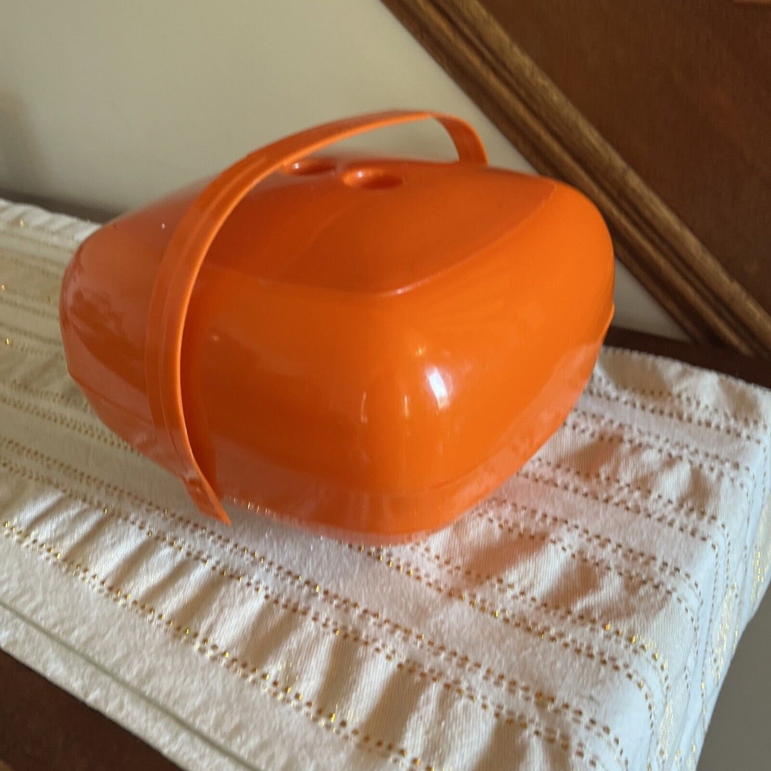 Vintage Orange Picnic Basket Plastic 14 Pieces Rare White Dish Etsy