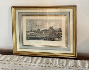 Antique J.T. Willmore of Eugene Lami's Tournay on the Seine Framed by Vandevoorde Paris