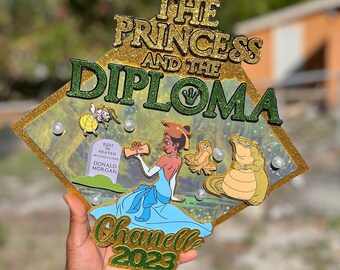 The Princess & The Diploma Graduation Cap Topper w/ Lights