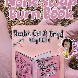 None Swap - Cute Glittery Burn Book  - Phone Grip