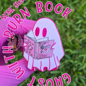 None Swap -Cute Ghost With Burn Book  - Phone Grip