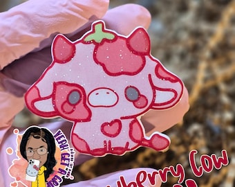 None Swap - Cute Kawaii Strawberry Baby Cow - Phone Grip