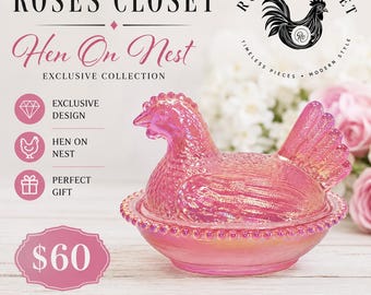 Vintage Carnival Glass Hen on Nest – Roses Closet Exclusive Collection