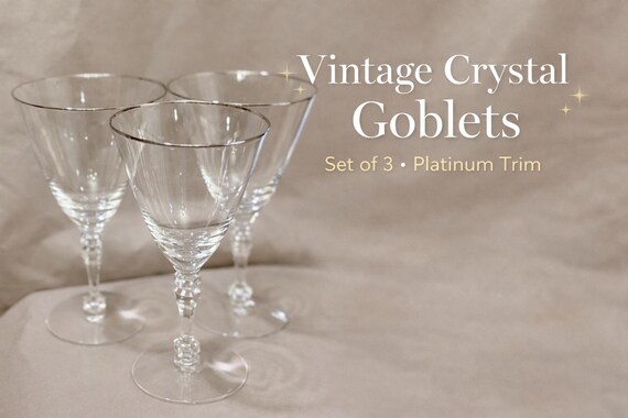 Vintage Tiffin Franciscan Montclair Crystal Goblets Set of 3