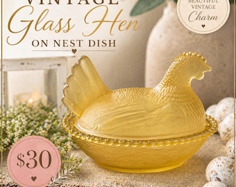 Vintage Style Gold Hen on Nest Dish