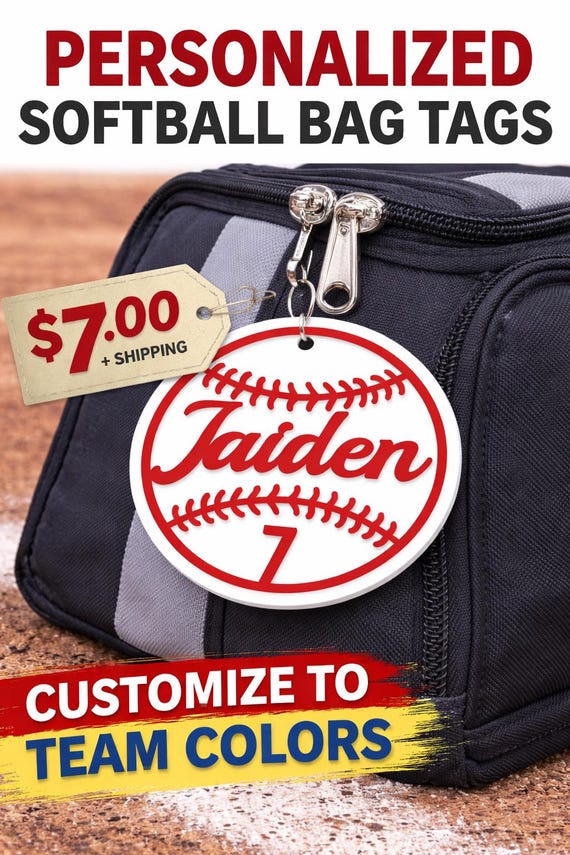 Personalized Softball/Baseball Bag Tag