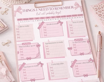 ADHS Things to remember printable check list