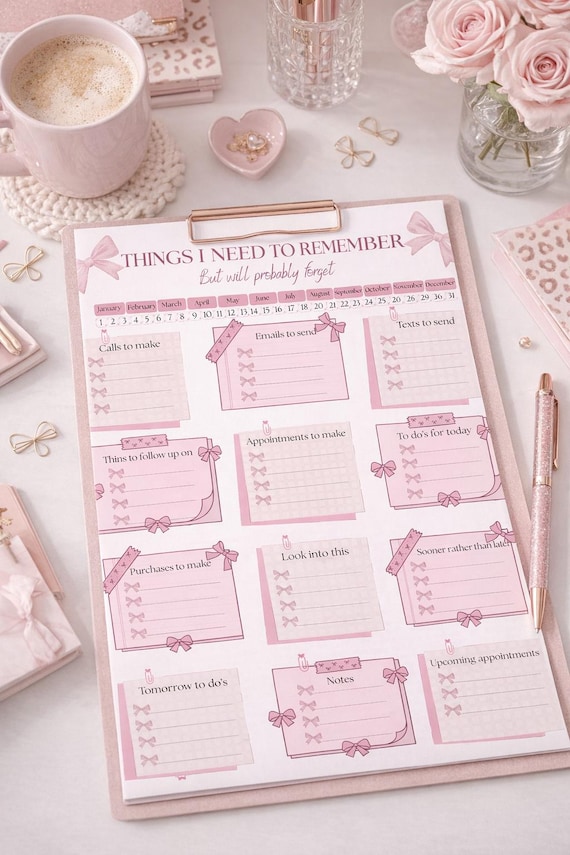 ADHS Things to remember printable check list