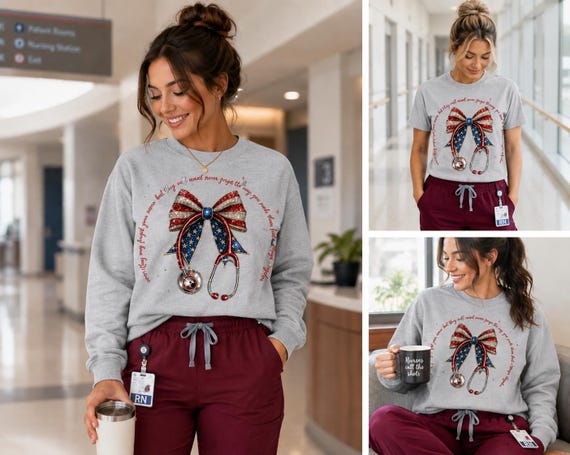 Patriotic Nurse Png Shirt Healthcare Worker Sublimation Design Nursing Digital Download Medical Graphic Stethoscope Image Rn Transfer