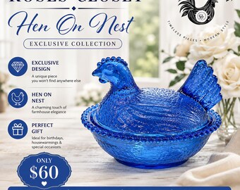Vintage Carnival Glass Hen on Nest – Roses Closet Exclusive Collection