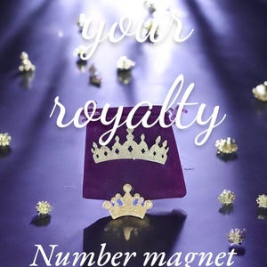 Magnetic Rhinestone Crown pageant contestant number holder with velvet sachet bag