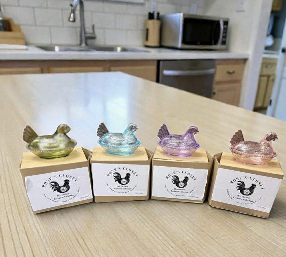 Glass Hen on Nest/Please read description price is per hen