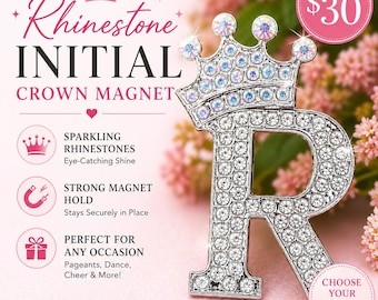 Magnetic Rhinestone Initial contestant number holder