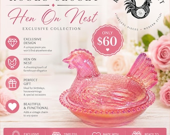 Vintage Carnival Glass Hen on Nest – Roses Closet Exclusive Collection