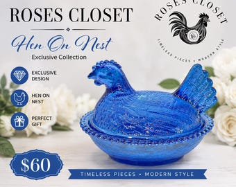 Vintage Carnival Glass Hen on Nest – Roses Closet Exclusive Collection
