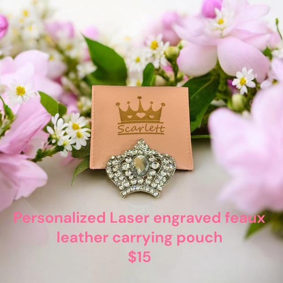 Personalized laser engraved magnet storage pouch