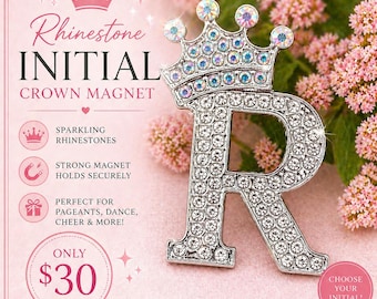 Magnetic Rhinestone Initial contestant number holder