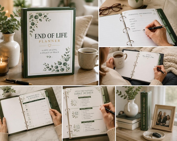 End of Life Planner Printable Estate Planning Binder Template Final Wishes Organizer Digital Legacy Emergency Information Document Kit