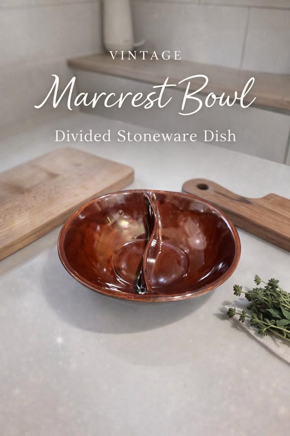 Vintage Marcrest Divided Serving Bowl