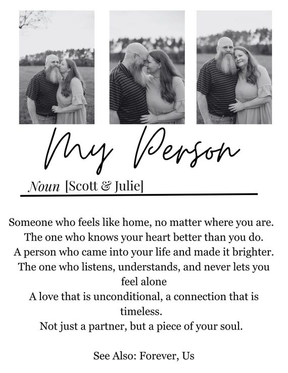 Editable “My Person” Photo Print | Personalized Couple Definition Print