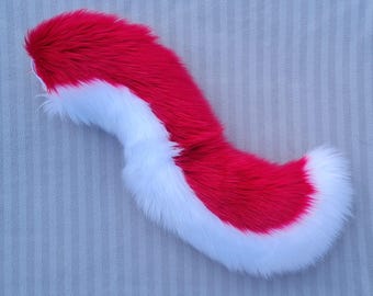 Fursuit cosplay wolf tail red and white