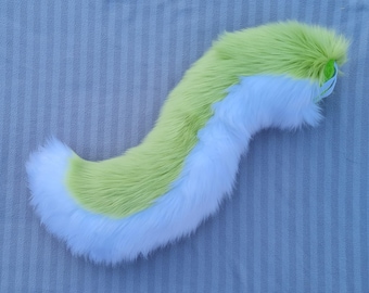 Fursuit cosplay wolf tail green and white