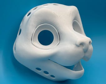 Cat 3D Printed Fursuit Head Base, DIY Furry Cosplay Mask
